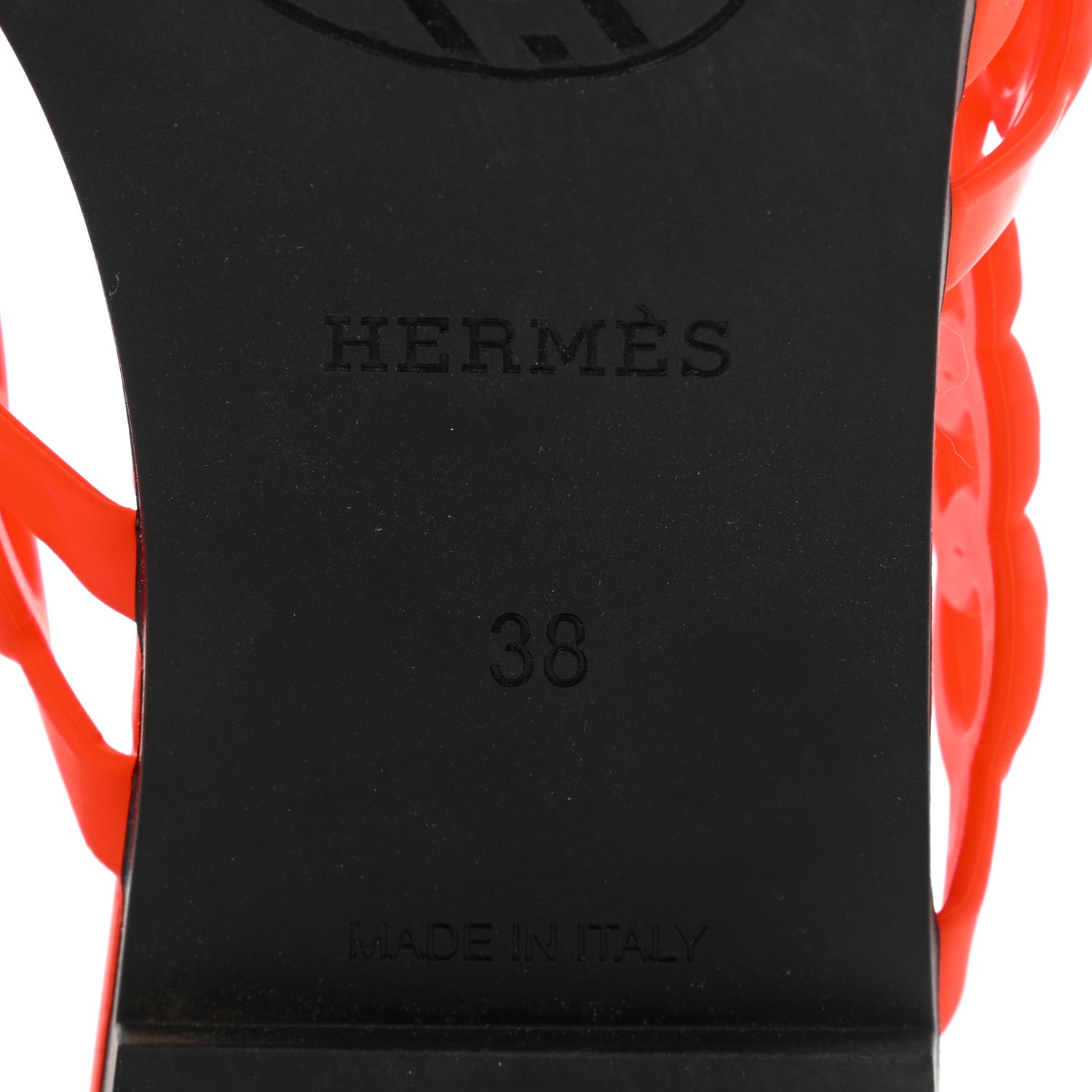 Hermes Rubber Chaine d'Ancre Nude Sandals 38 Pavot 6 of 11