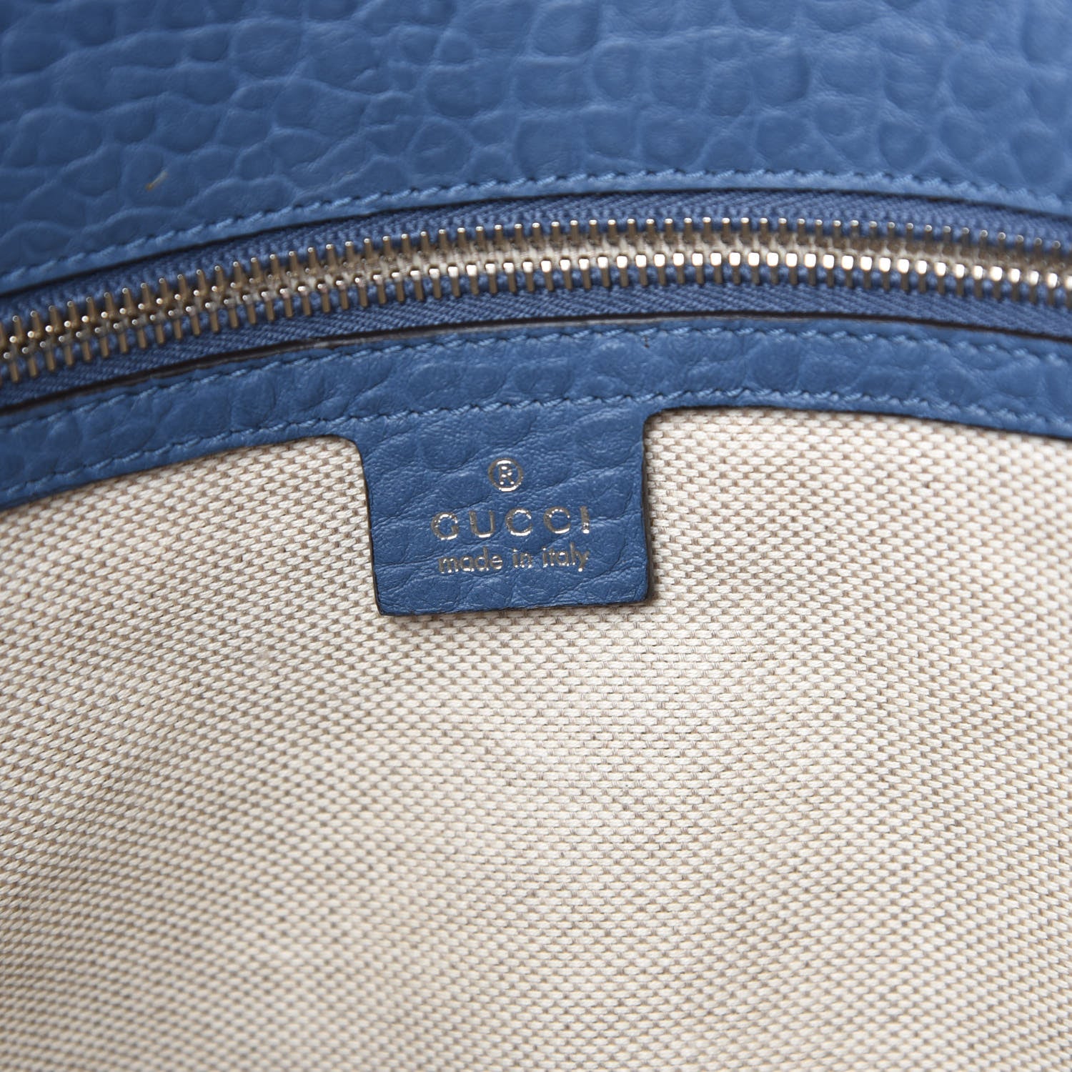 Gucci Grained Calfskin Flap Portfolio Blue 6 of 9