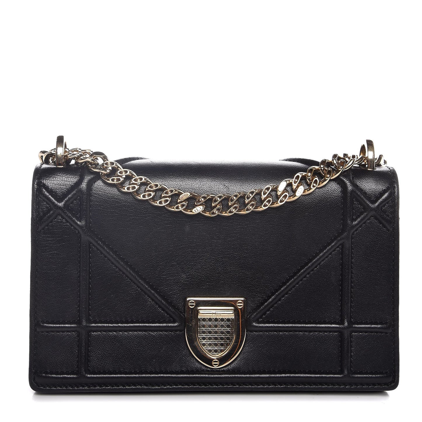 Lambskin Mini Diorama Flap Bag Black
