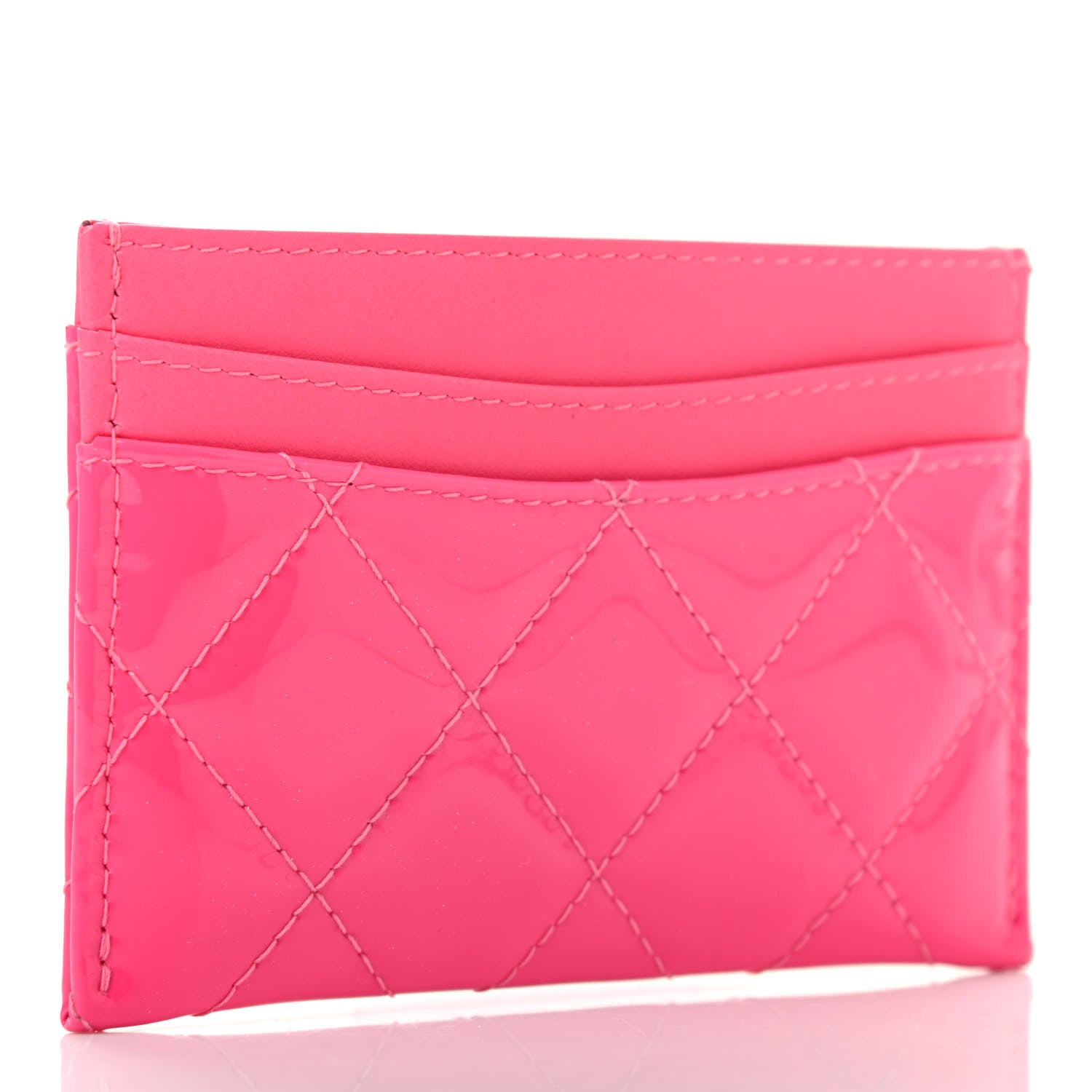 Chanel Patent Quilted Card Holder Pink 3 of 10