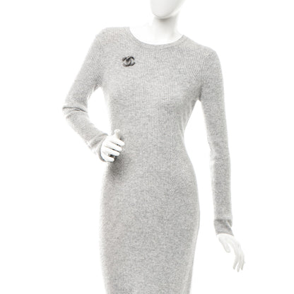 Chanel Crystal Ruthenium Braided CC Brooch 2 of 4