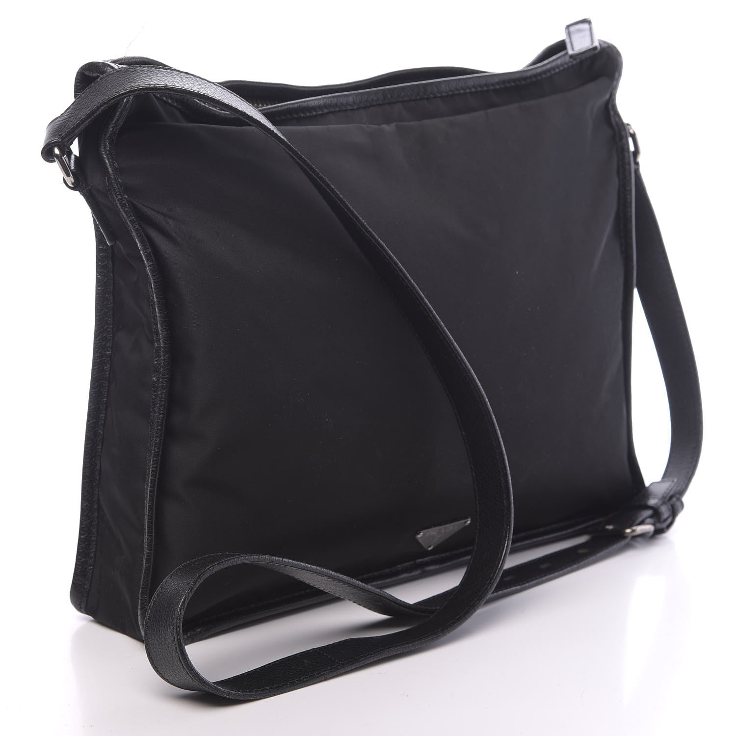 Prada Nylon Flat Messenger Bag Black 3 of 16