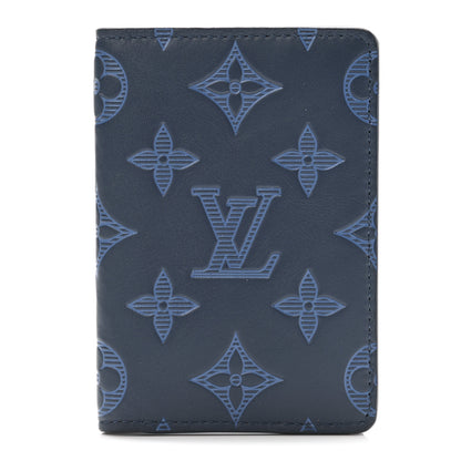 Louis Vuitton Calfskin Monogram Shadow Pocket Organizer Blue 1 of 7