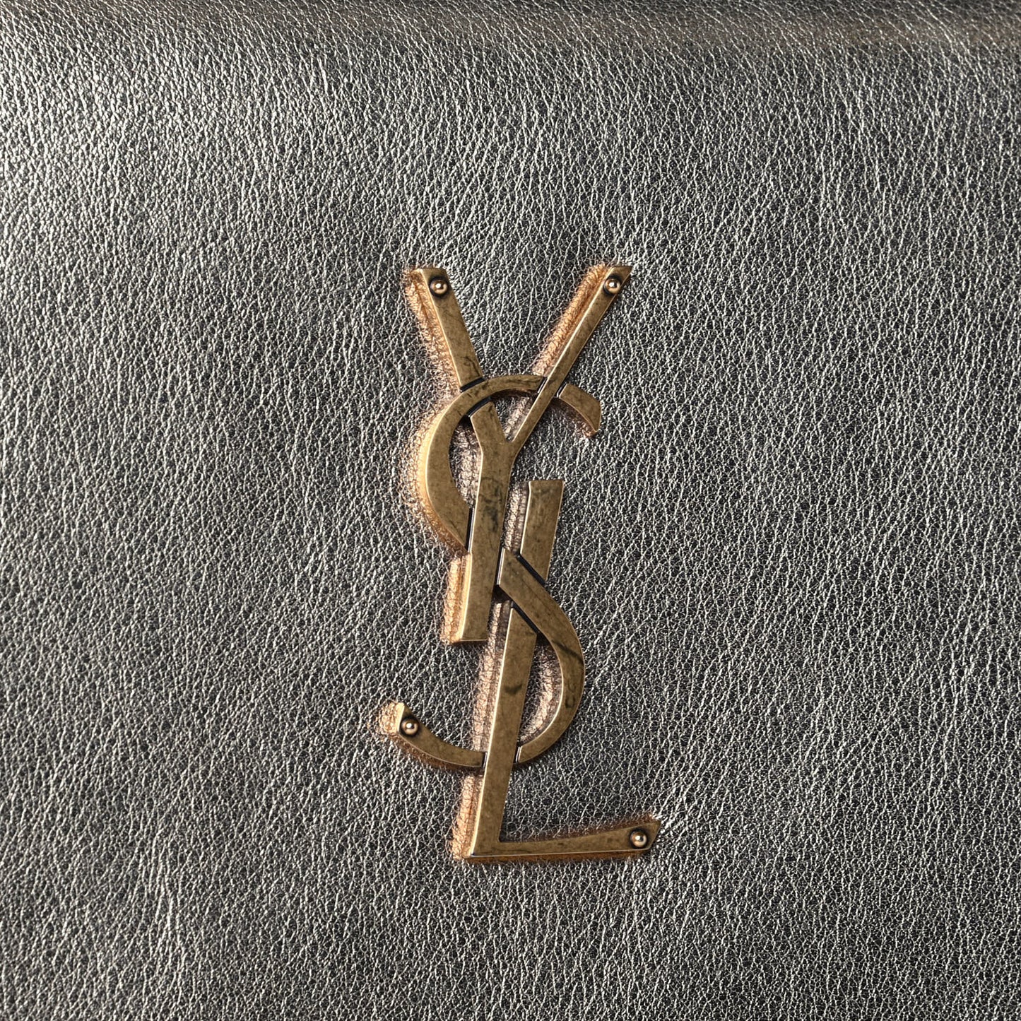 Metallic Calfskin Medium Classic Monogram Kate Satchel Gold