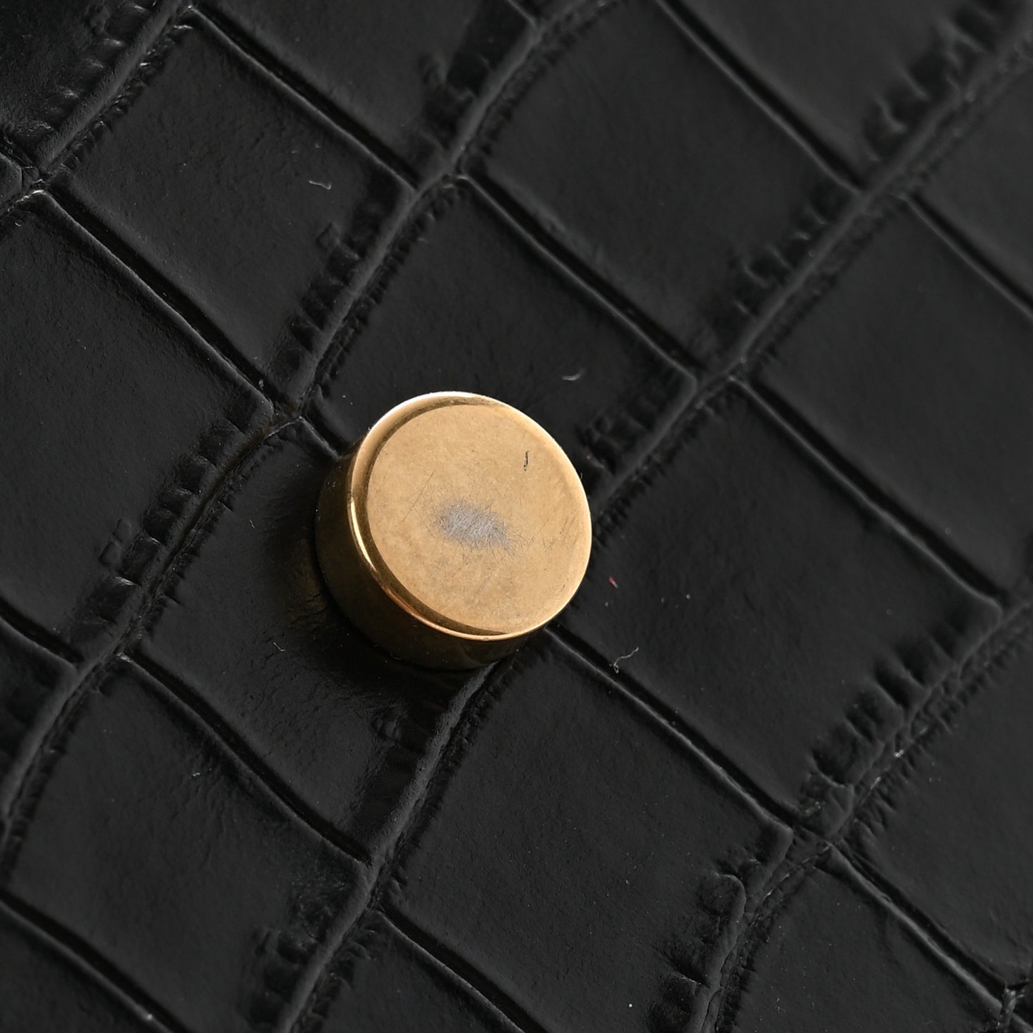Calfskin Crocodile Embossed Nano Sac De Jour Black