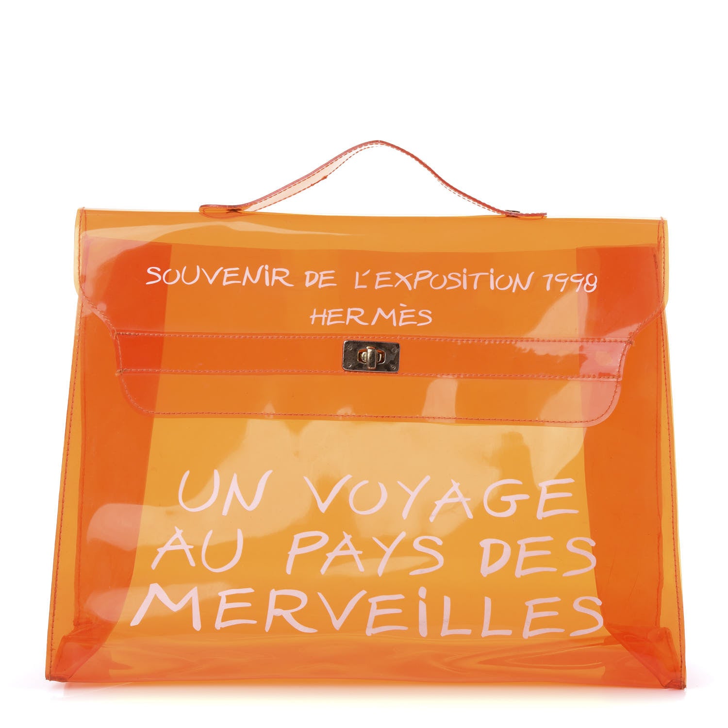 Hermes Vinyl Souvenir De L'Exposition Kelly Orange 1 of 8