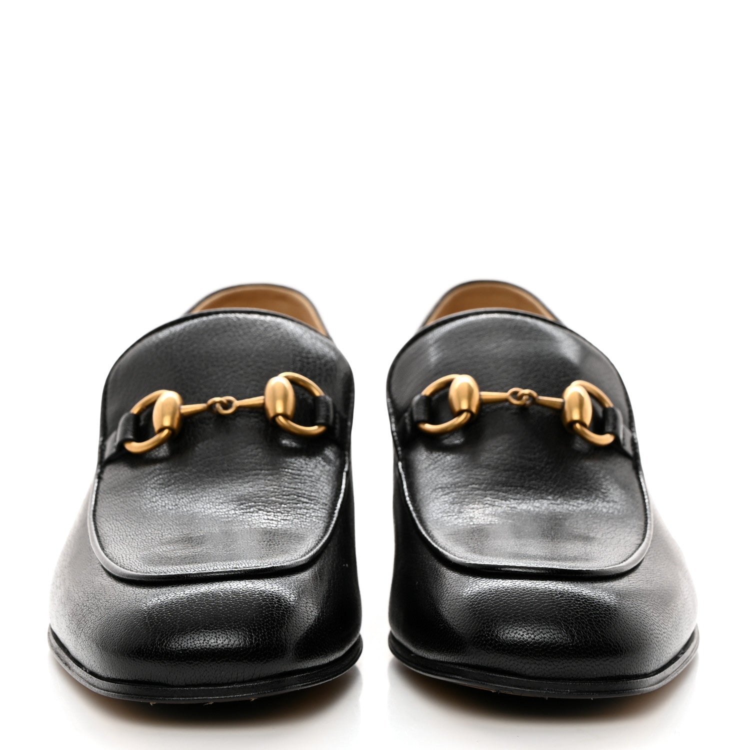 Gucci Goatskin Womens Horsebit Mid-Heel Loafers 36.5 Black 2 of 8