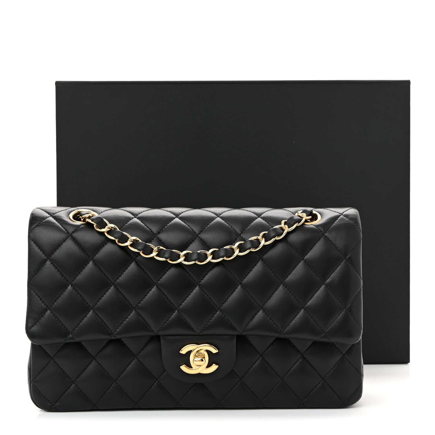 Chanel Lambskin Quilted Medium Double Flap Black 11 of 11