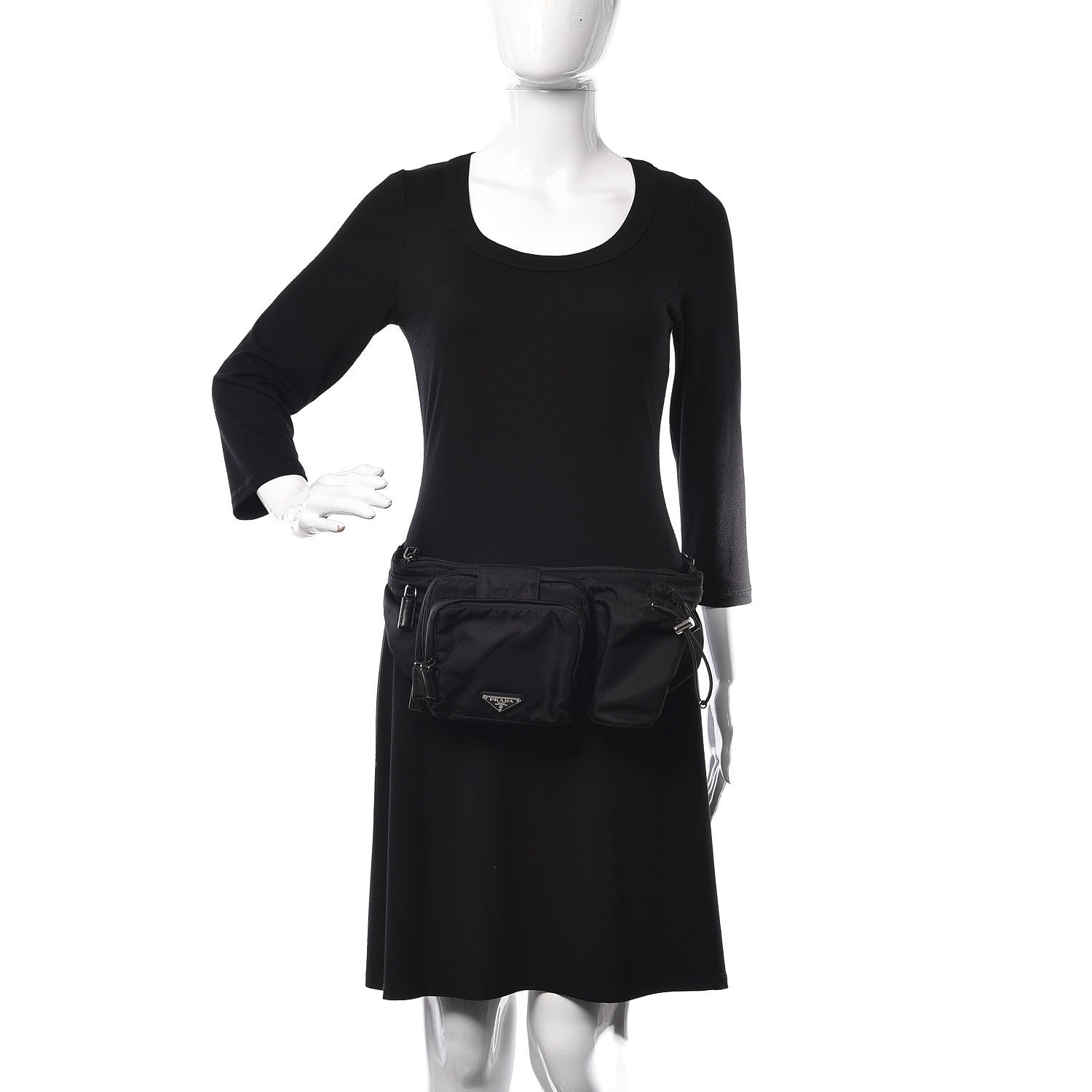 Prada Tessuto Nylon Belt Bag Black 2 of 11