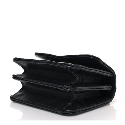 Chanel Lambskin Quilted Chain Top Handle Clutch With Chain Black 10 of 10