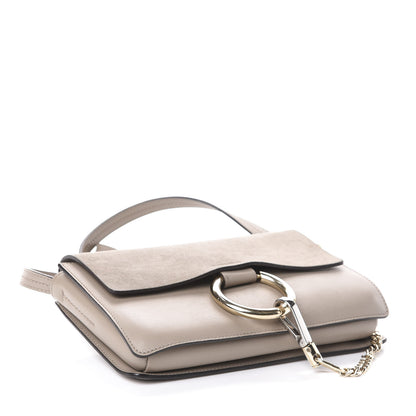 Chloe Suede Calfskin Small Faye Shoulder Bag Motty Grey 4 of 9