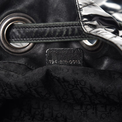 Christian Dior Vinyl Cannage Drawstring Tote Black 7 of 13
