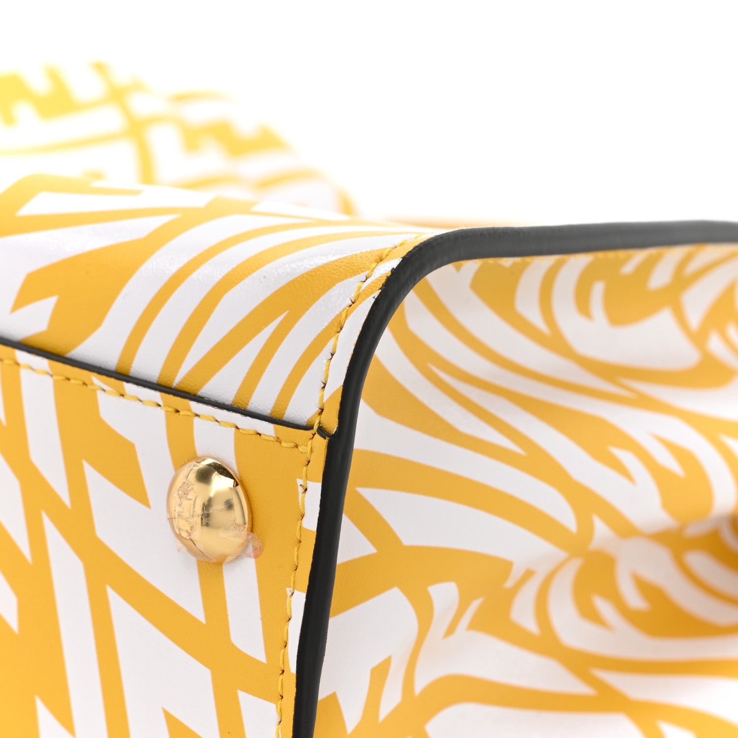 Fendi X SARAH COLEMAN Vitello Liberty Shiny Nappa Plexiglass FF Vertigo Mini Peekaboo Iconic Satchel Mimosa White 13 of 14