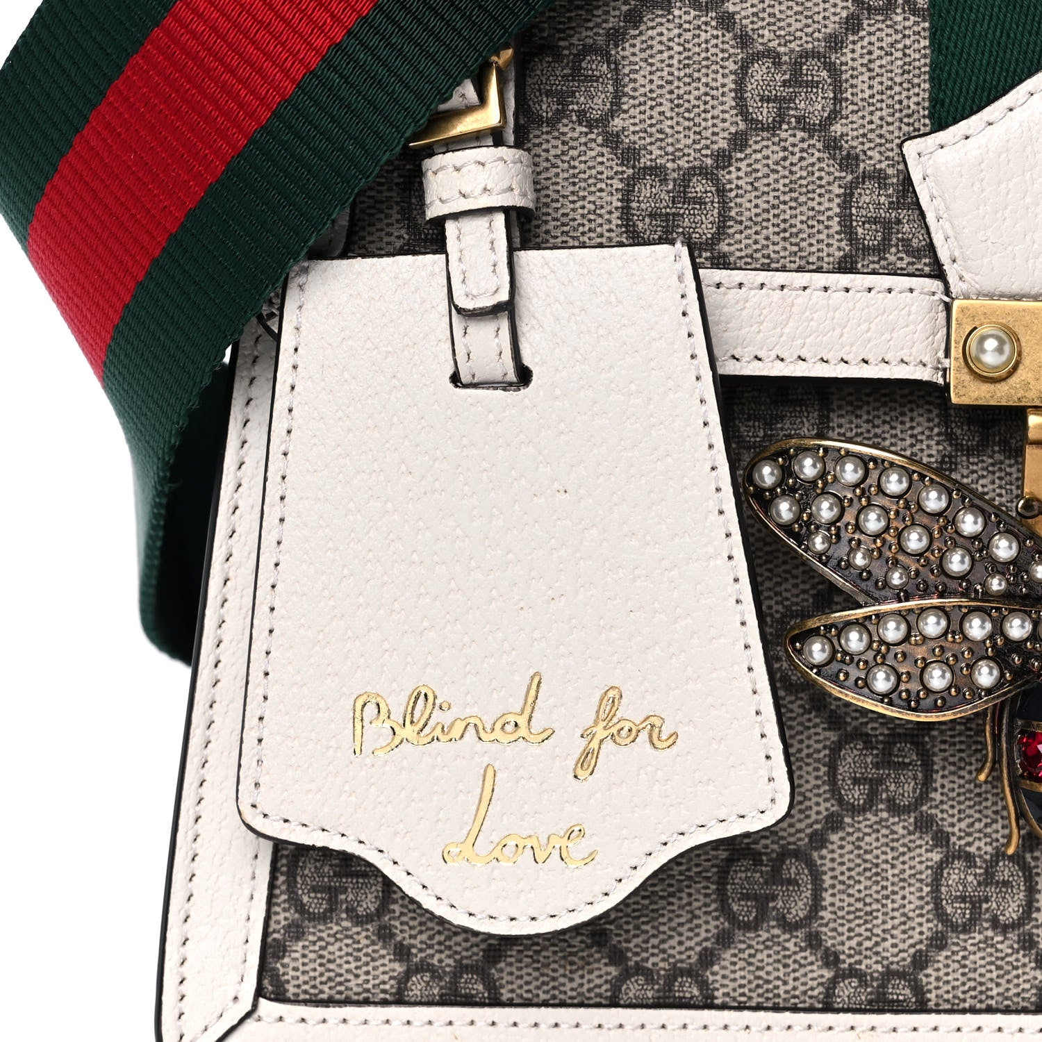 Gucci GG Supreme Monogram Small Queen Margaret Top Handle Bag White 9 of 15
