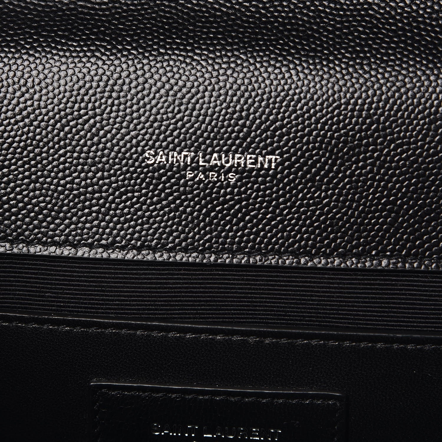 Saint Laurent Grain De Poudre Textured Mixed Matelasse Triquilt Medium Monogram Satchel Black 6 of 10