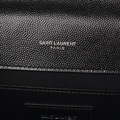 Saint Laurent Grain De Poudre Textured Mixed Matelasse Triquilt Medium Monogram Satchel Black 6 of 10