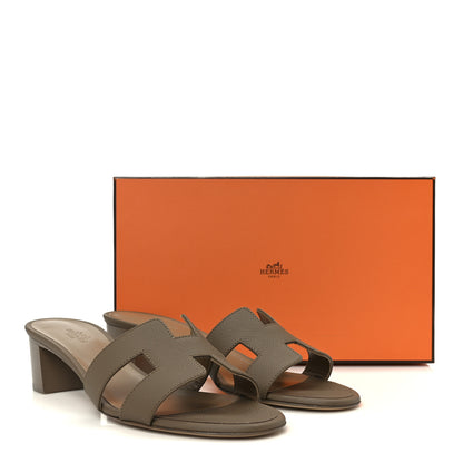 Hermes Epsom Oasis Sandals 38.5 Etoupe 10 of 10