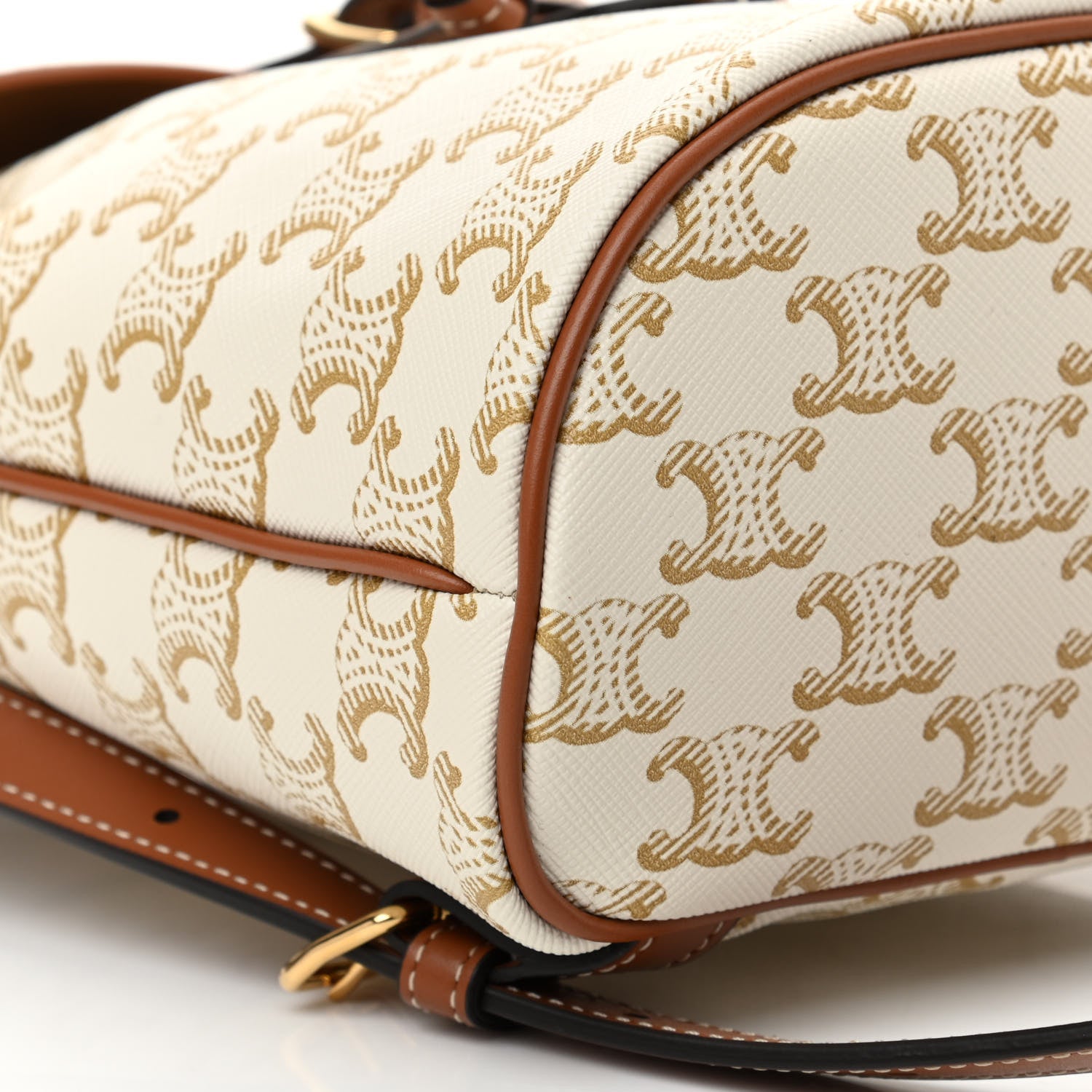 Celine Triomphe Canvas Calfskin Mini Folco Backpack White 9 of 11