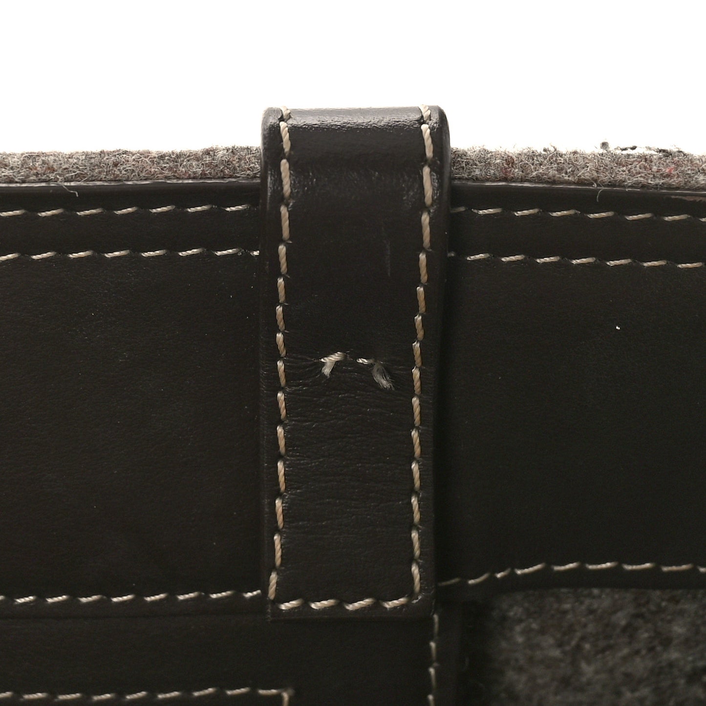 Felt Calfskin Medium Woody Ribbon Tote Deep Beige