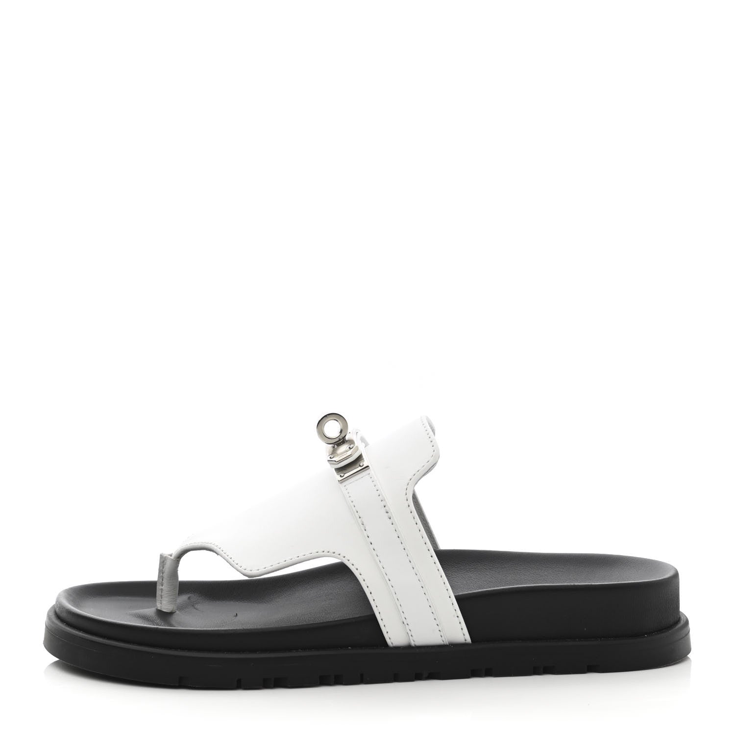 Hermes Calfskin Womens Empire Sandals 35 White 1 of 10