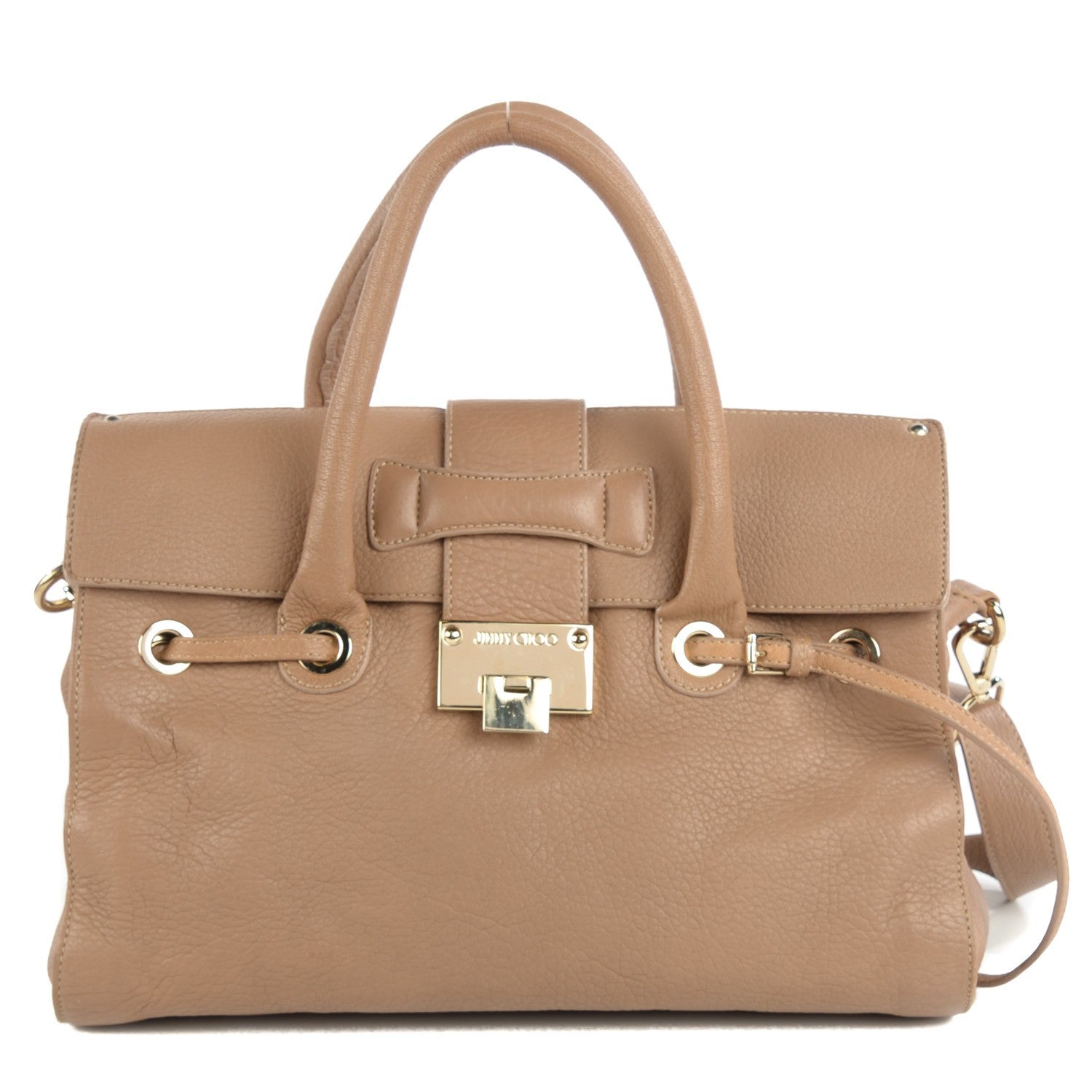 Jimmy Choo Grainy Calf Large Rosalie Satchel Nude 1 of 6