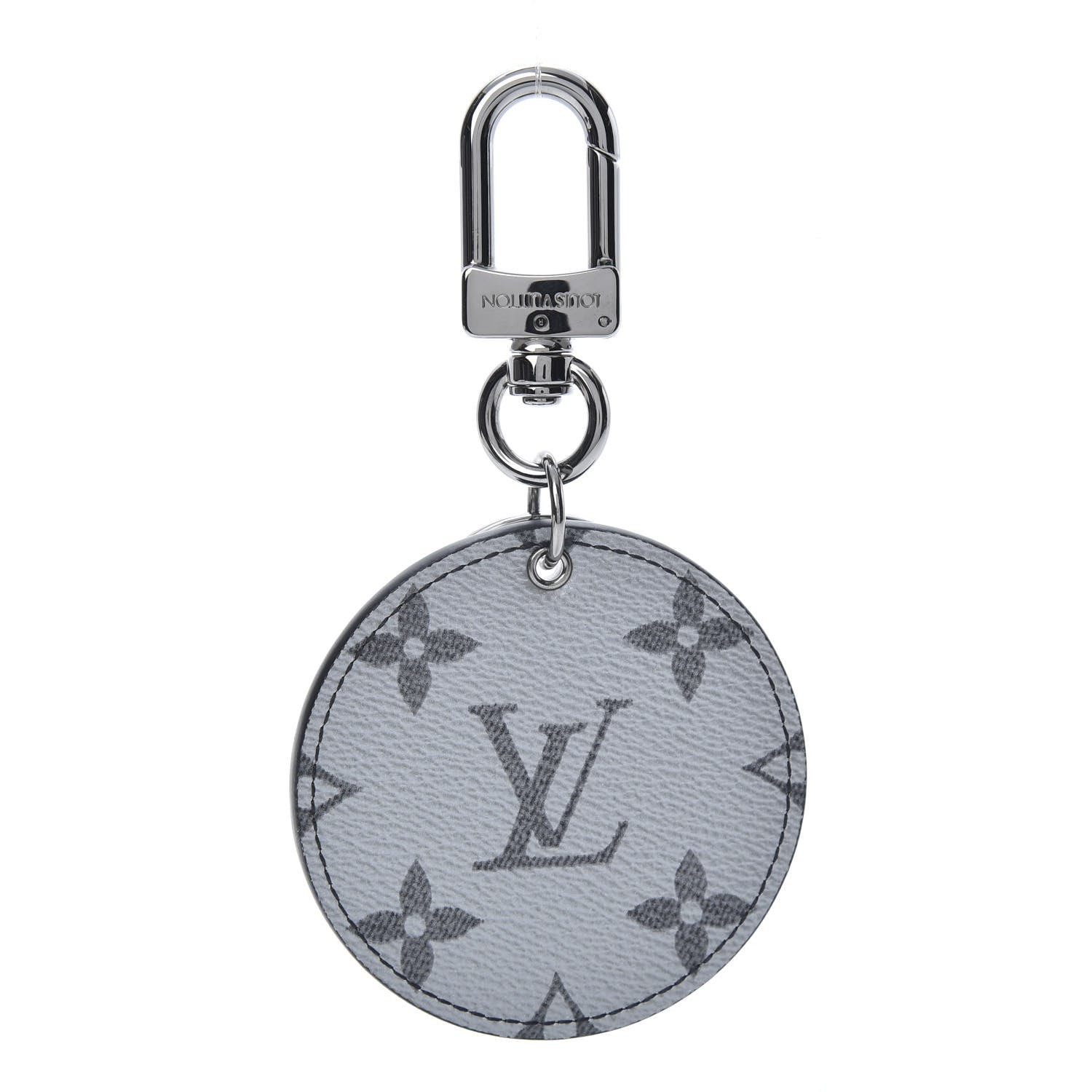 Louis Vuitton Metallic Monogram LV Bag Charm Key Holder Silver 1 of 4
