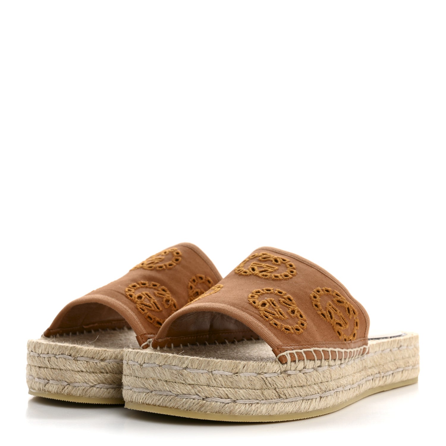Gucci Canvas Interlocking G Damita Espadrille Sandals 39 Blondie Cognac 4 of 10