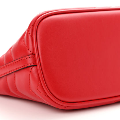 Gucci Calfskin Matelasse Chevron GG Marmont Sling Shoulder Bag Rosso 9 of 11