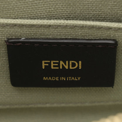 Fendi Canvas Vitello King Plexiglass Logo Embroidered Mini By The Way Top Handle Boston Bag Green Tea 6 of 10