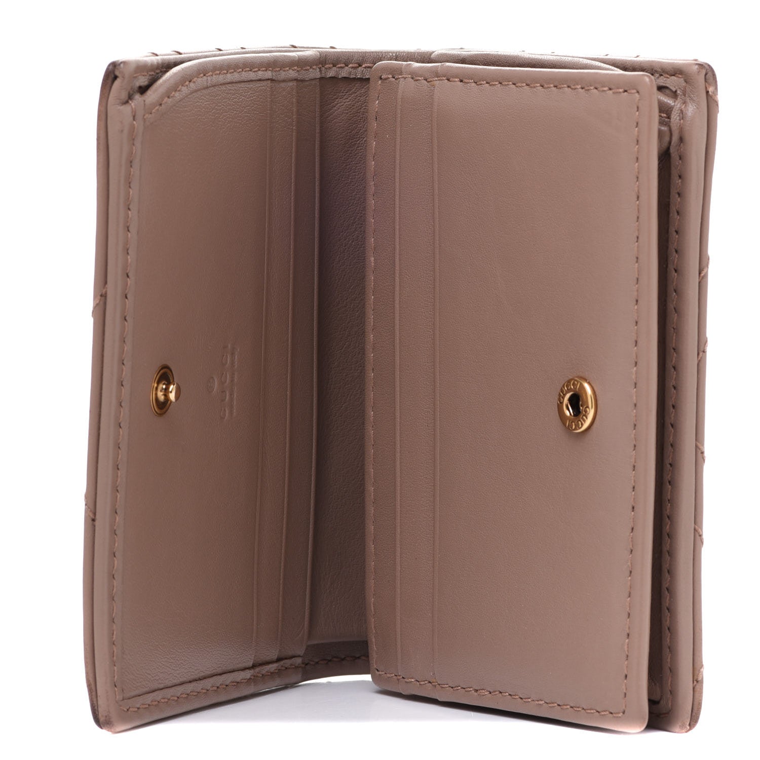 Gucci Calfskin Matelasse GG Marmont Card Case Wallet Porcelain Rose 5 of 12