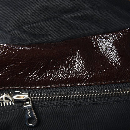 Chloe Crinkled Patent Betty Shoulder Bag Chocolate 8 of 12