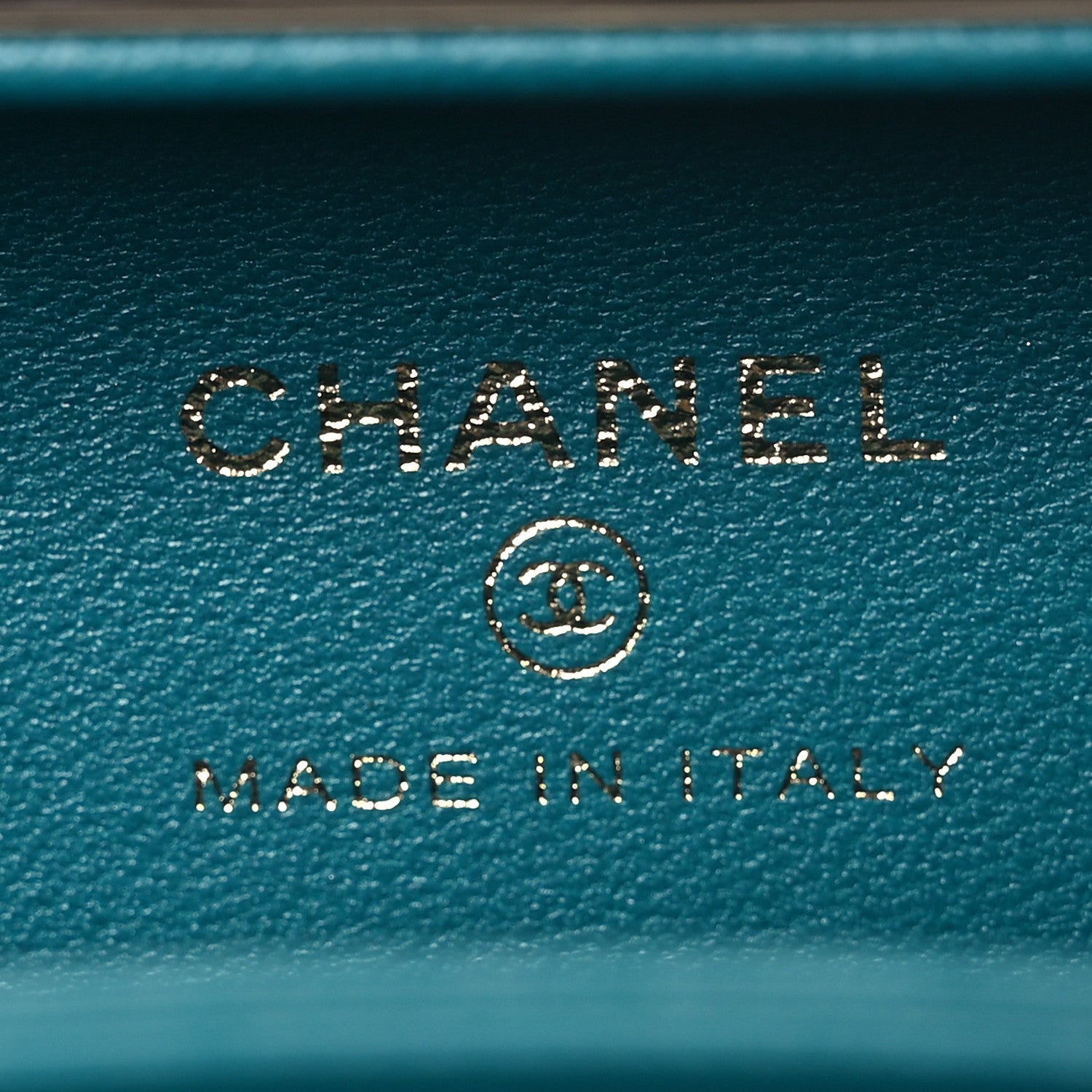 Chanel Lambskin Quilted Pearl CC Vanity Case Turquoise 7 of 15