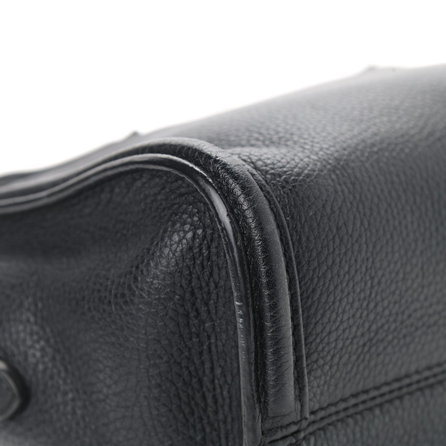 Pebbled Calfskin Mini Skull Padlock Zip Around Tote Black