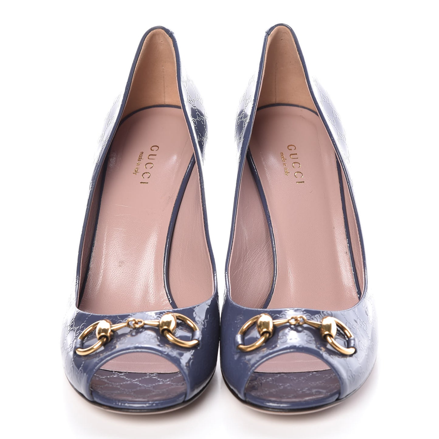 Patent Guccissima Horsebit Peep Toe Pumps 39 Lavender