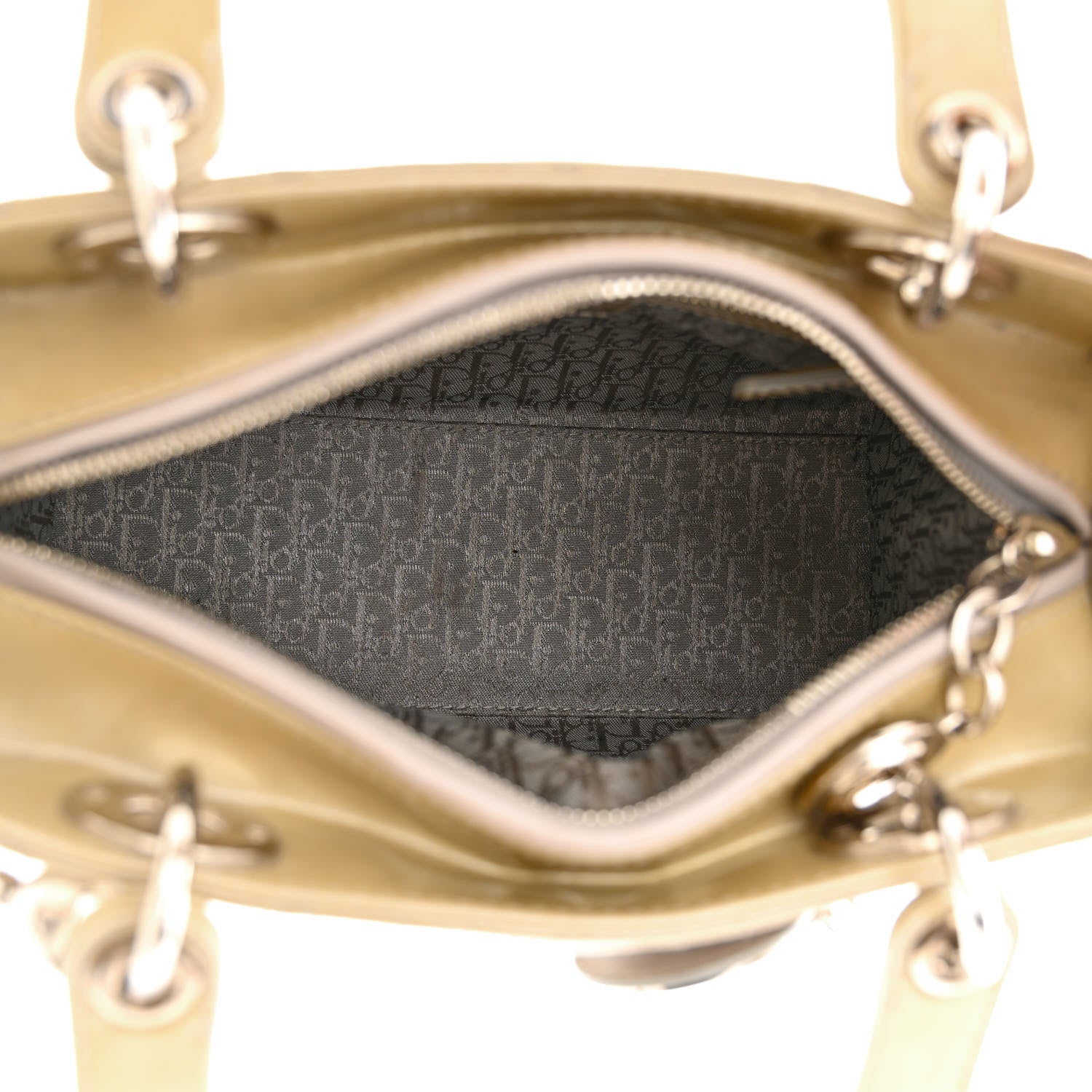 Christian Dior Patent Cannage Medium Lady Dior Beige 5 of 13