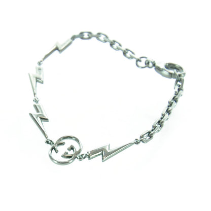 Gucci Metal GG Lightning Bolt Bracelet Size 17 3 of 5