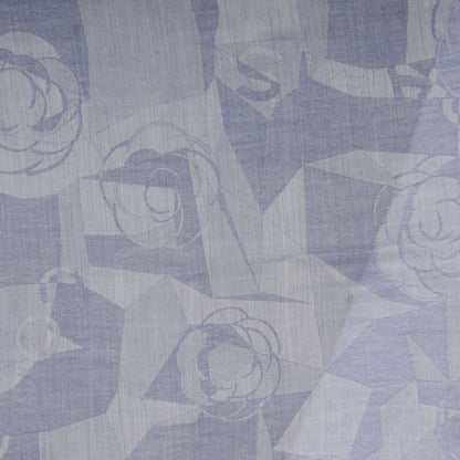 Chanel Cashmere Silk Geometric Camellia Scarf 3 of 5
