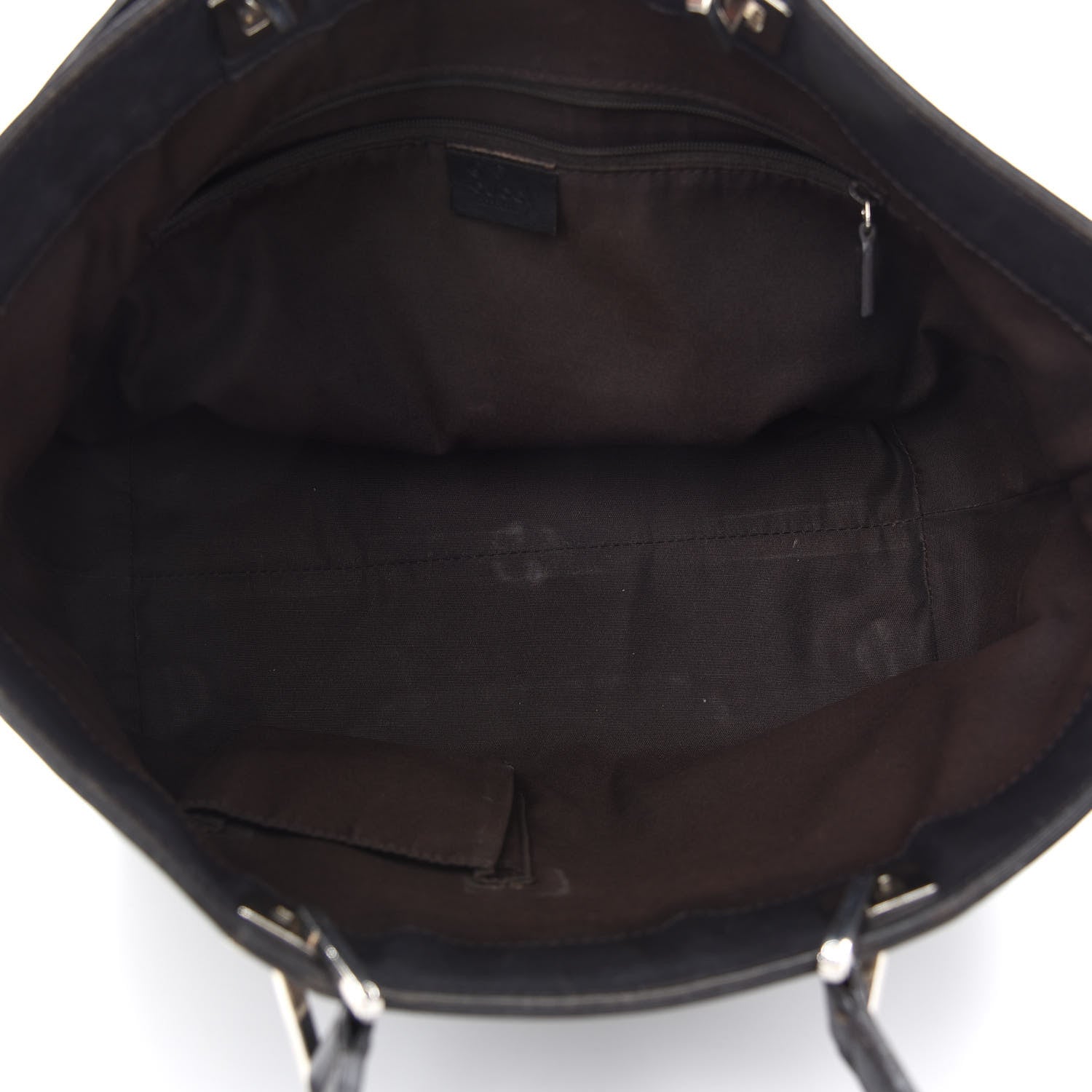 Gucci Calfskin Horsebit Embossed Tote Dark Brown 4 of 14