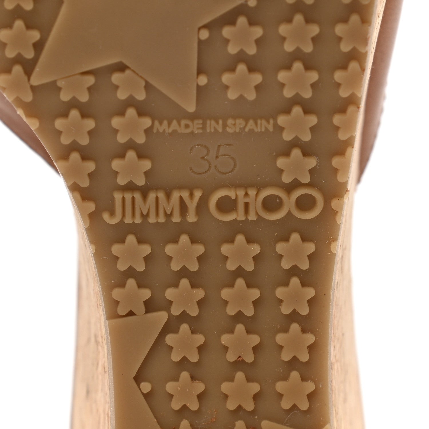 Jimmy Choo Calfskin Prima Cork Wedge Sandals 35 Canyon 6 of 8