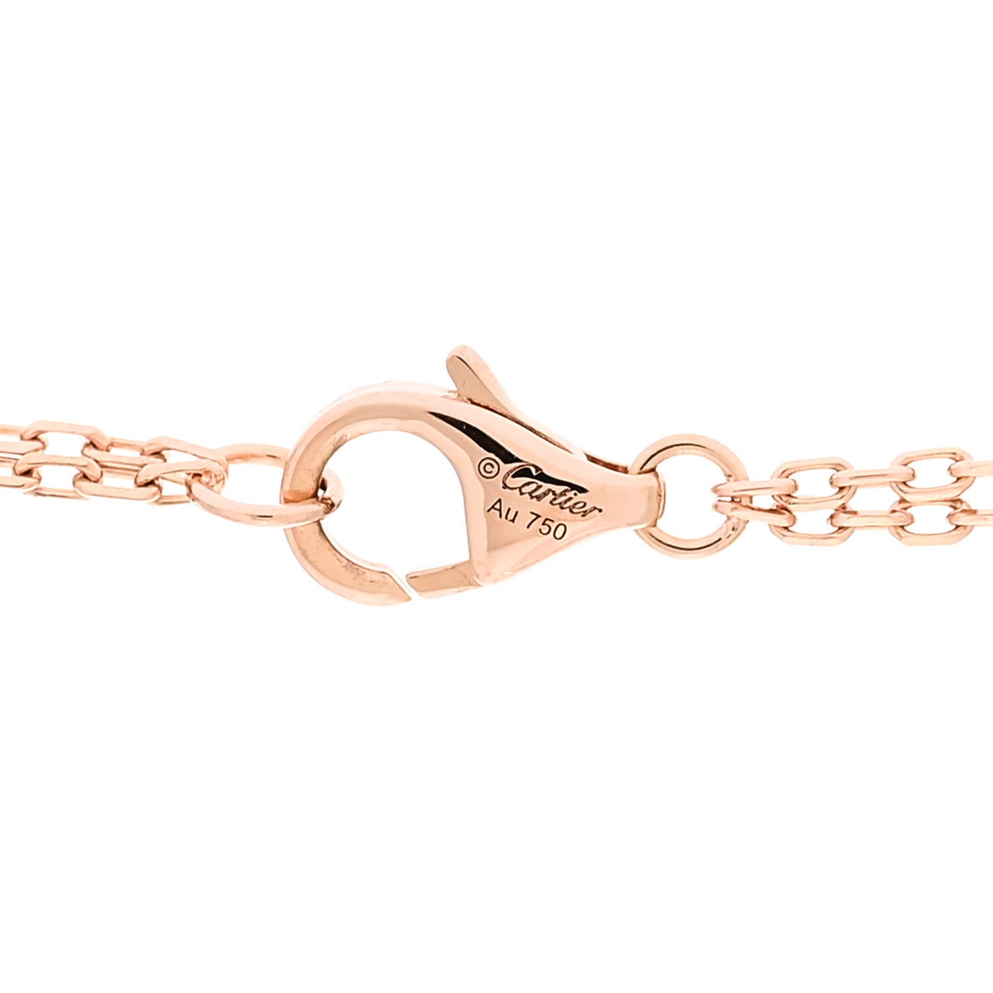18K Pink Gold 2 Diamond LOVE Necklace