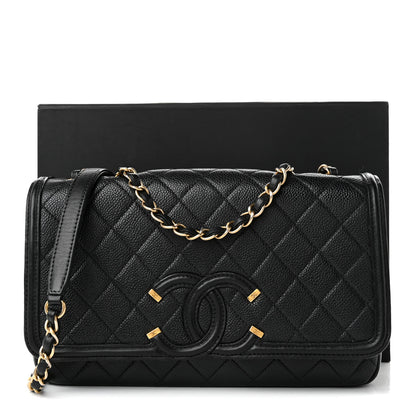 Chanel Caviar Quilted Medium CC Filigree Flap Black 10 of 10