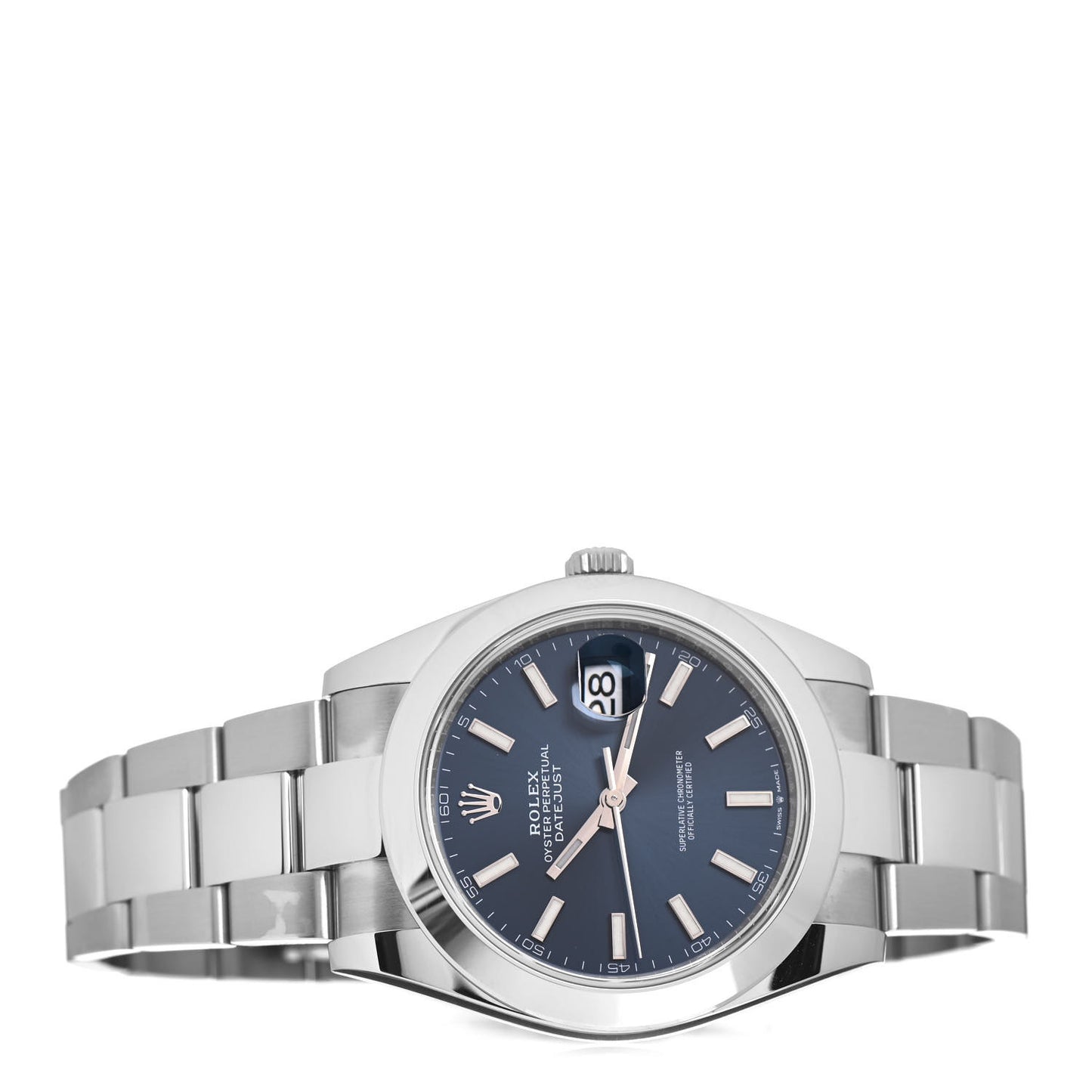 Stainless Steel 41mm Oyster Perpetual Datejust Watch Blue 126300