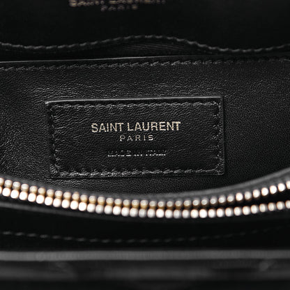 Saint Laurent Velvet Y Quilted Monogram Small Loulou Chain Satchel Black 6 of 9