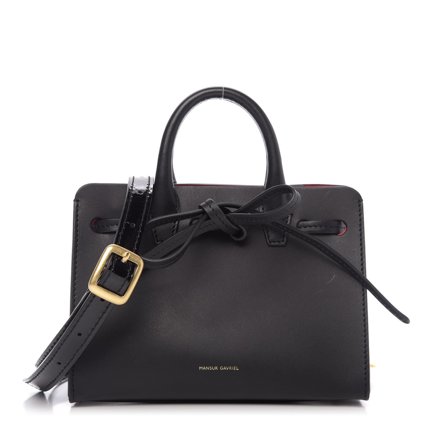 Mansur Gavriel Vegetable Tanned Calfskin Mini Mini Sun Bag Black Flamma 1 of 8