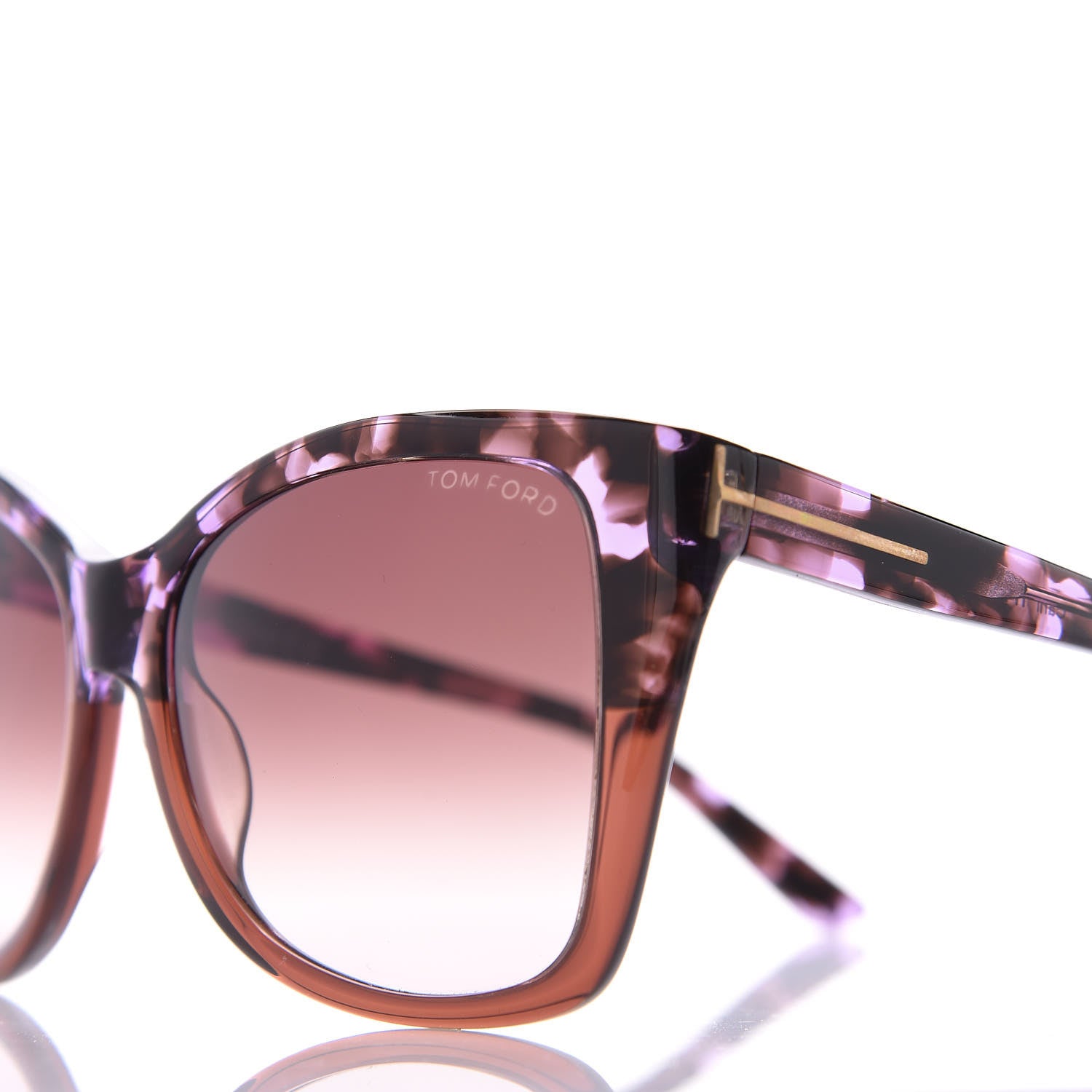 Tom Ford Carli Oversize Square Cateye Sunglasses TF295 Havana Purple 7 of 8