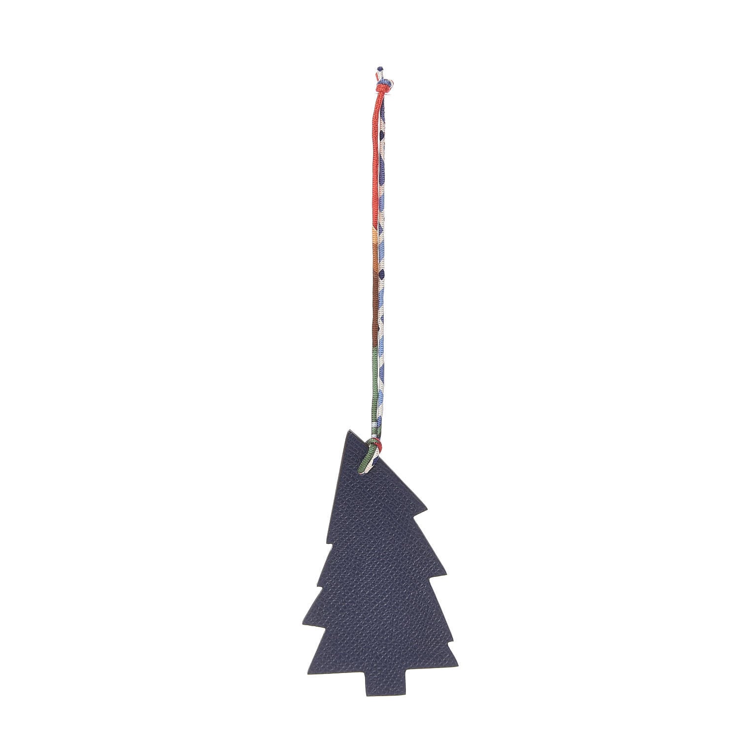 Hermes Togo Epsom Petit H Pine Tree Bag Charm Capucine Bleu Saphir 1 of 3