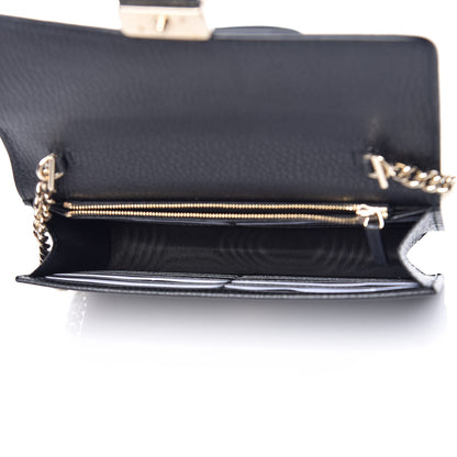 Gucci Dollar Calfskin Interlocking G Chain Wallet Black 5 of 10