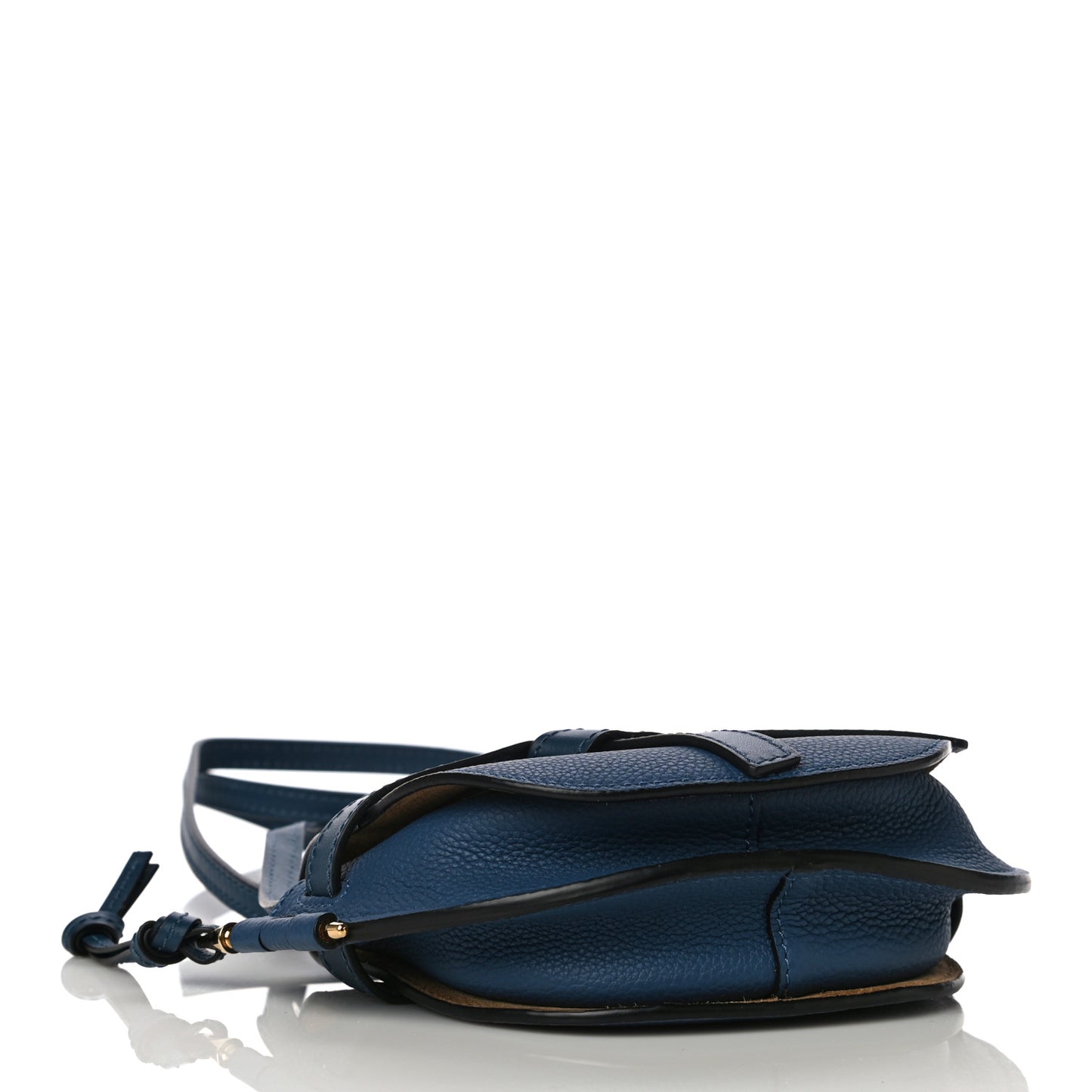 Grained Calfskin Mini Gate Crossbody Bag Steel Blue
