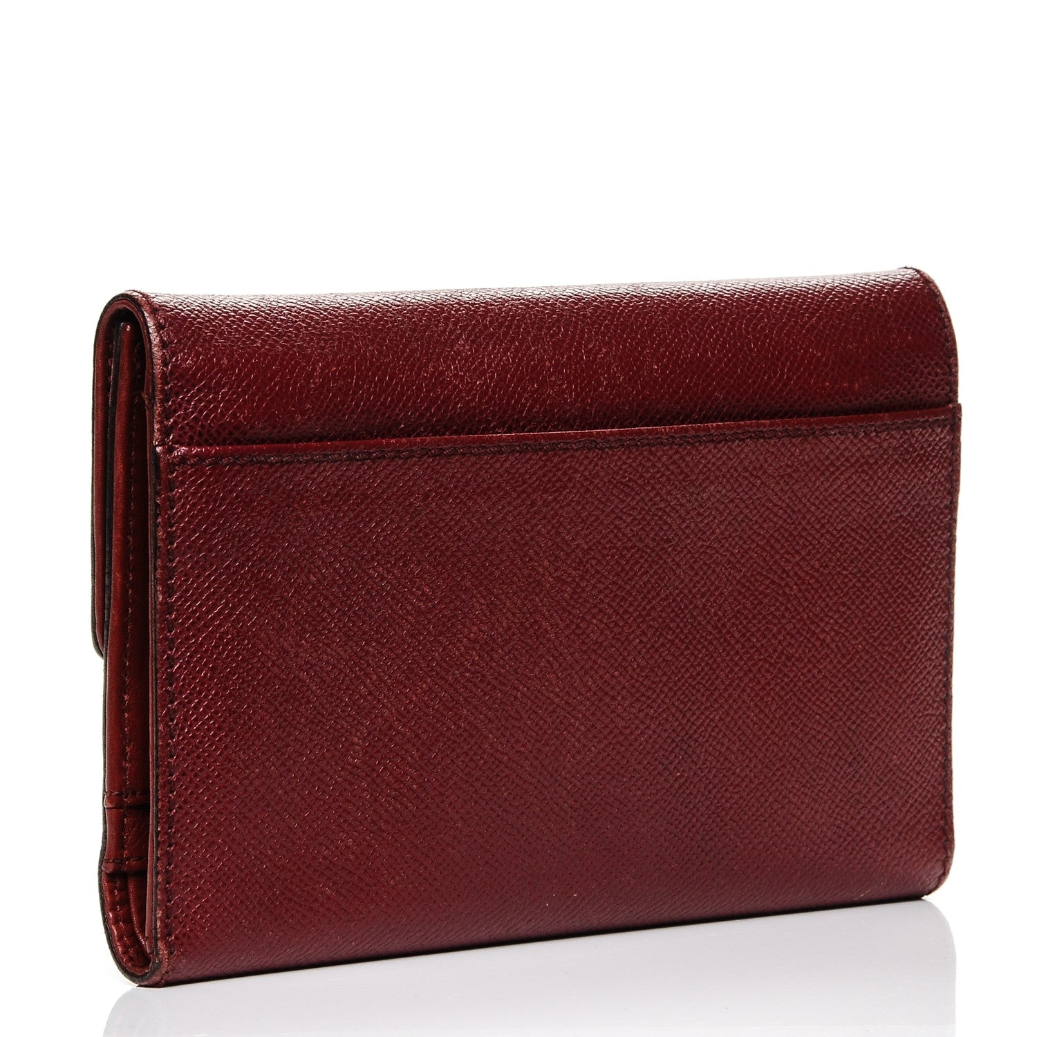 Chanel Grained Calfskin CC Flap Wallet Dark Red 3 of 10