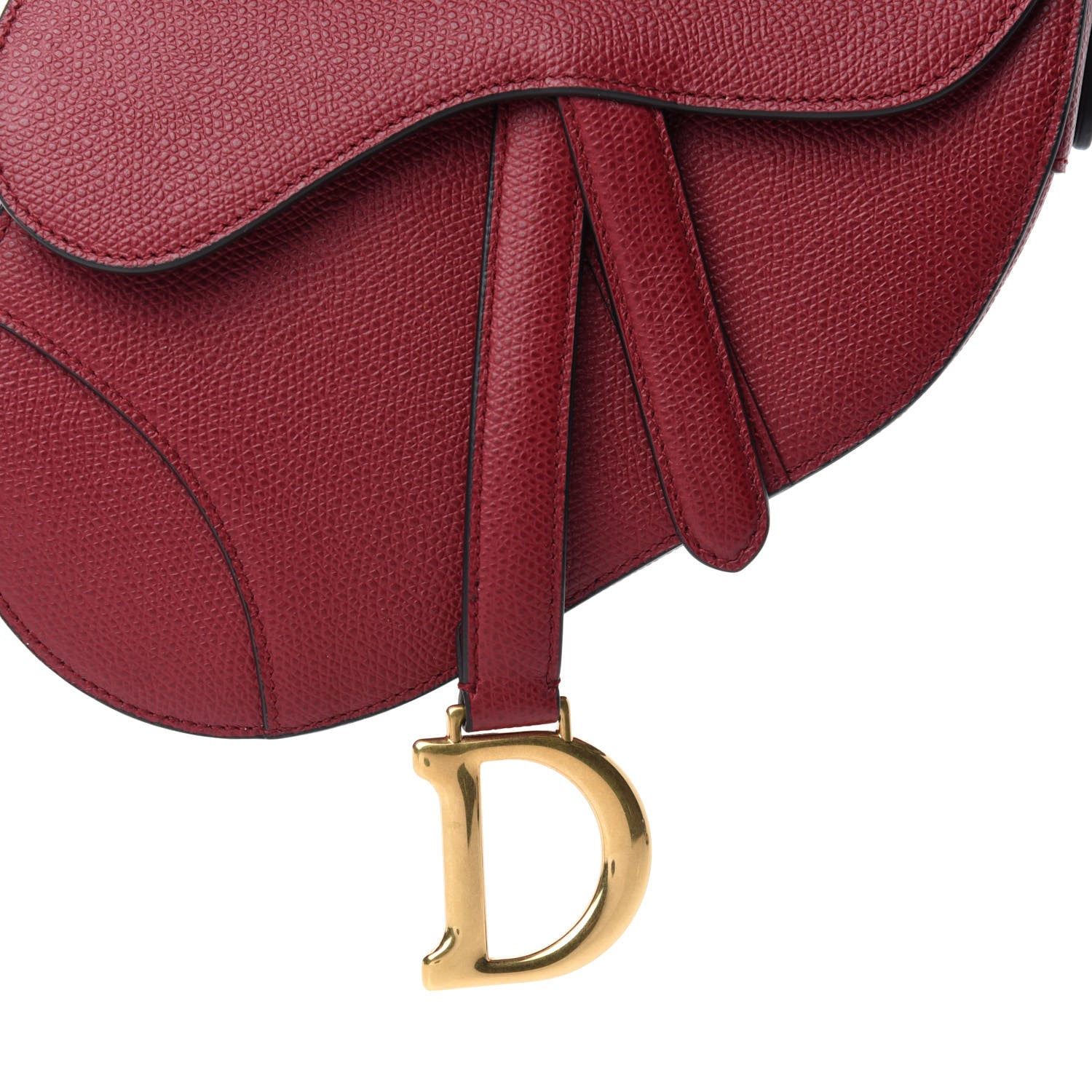 Christian Dior Grained Calfskin Mini Saddle Bag Red 10 of 10